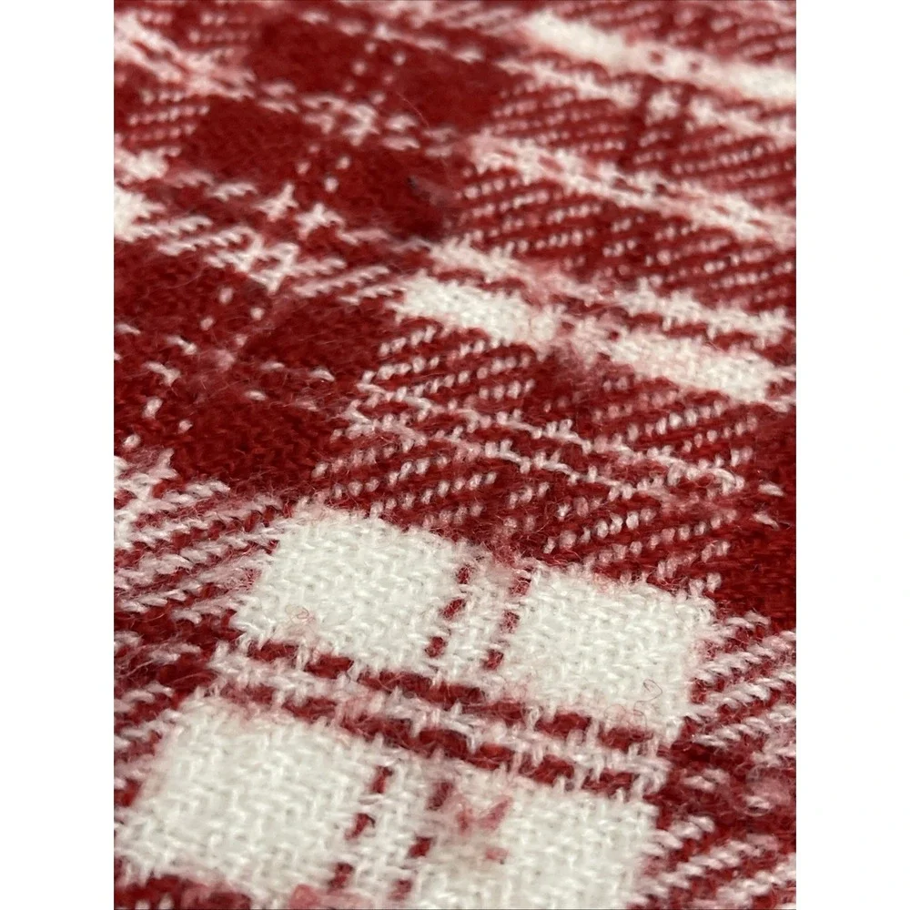 READ TOMMY HILFIGER 24x24 Throw Pillow‎ Cases ONLY Red White Plaid Cottage Guest